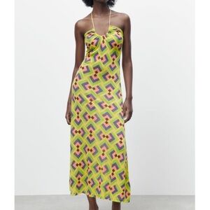 Zara geometrical jacquard knit dress NEW